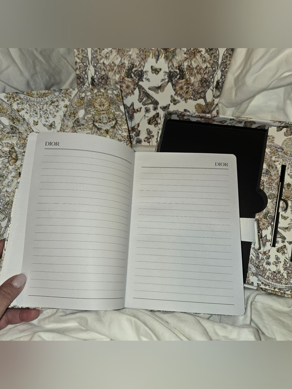 Dior Notebook/Stationery in floral Box With Pen